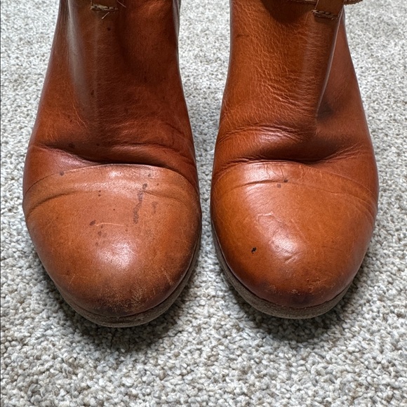 RAG & BONE Tan Leather Stylish Ankle Boots With Straps Around The Ankle - Picture 9 of 10